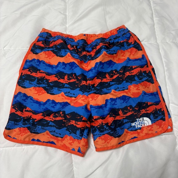 The North Face Orange Mountain Print Swim Trunks Teen Boy's Size L 12 - Picture 1 of 7